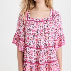 Playa Lucila, Pink Floral Dress, Size XL